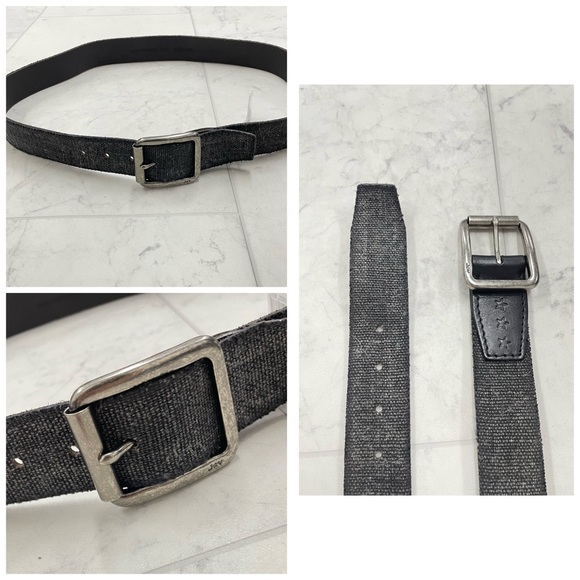 John Varvatos Other - (JZ-91) John Varvatos 38MM Fabric Inlaid Calf Belt In Charcoal